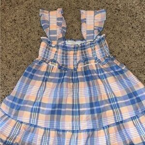 Janie and Jack Blue and Pink Plaid Kids Dress